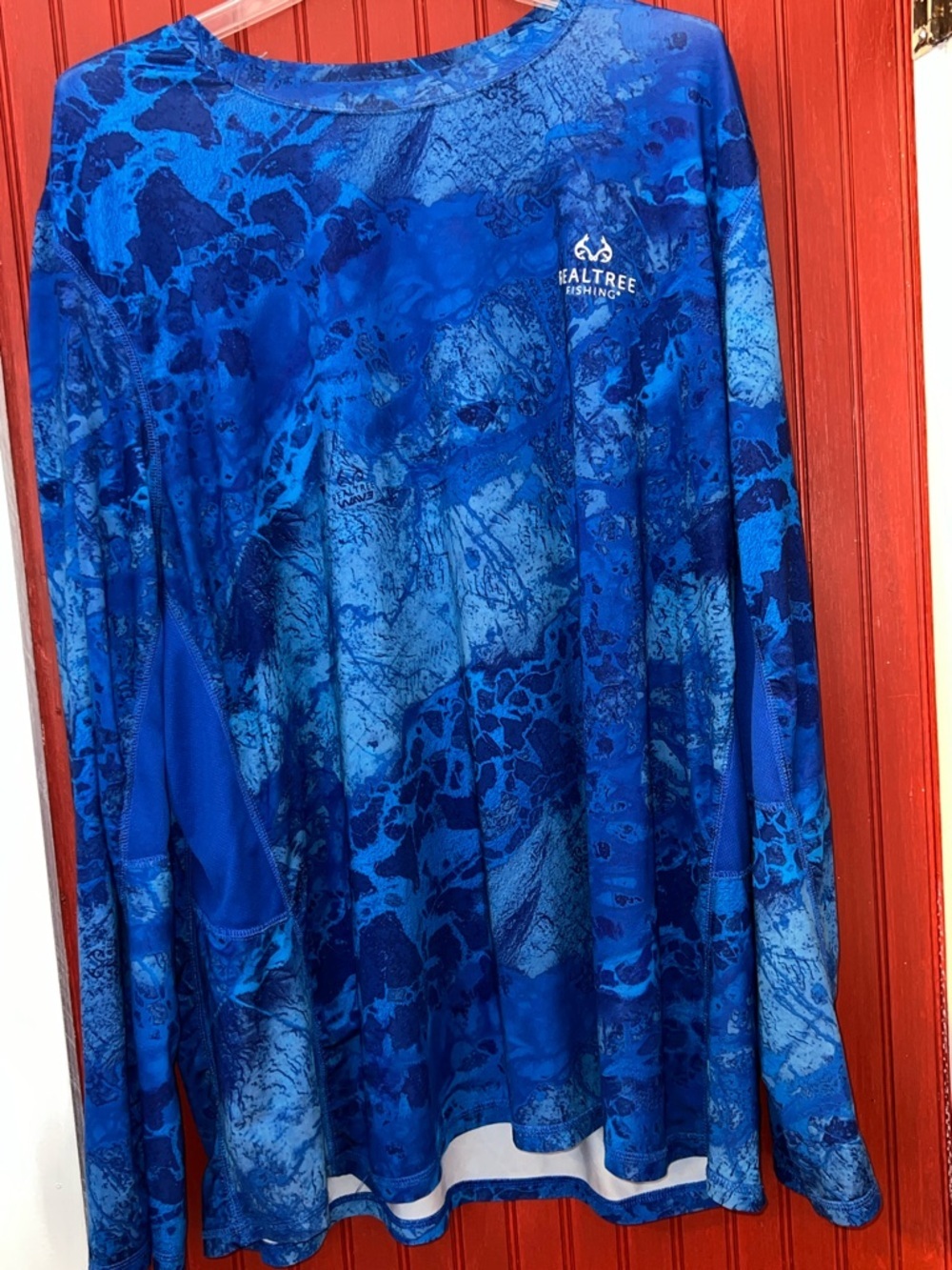 Realtree Blue Marbled Camo Long Sleeve Performance Shirt